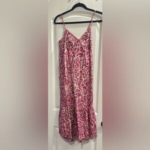 GAP Pink and Cream Smocked Top